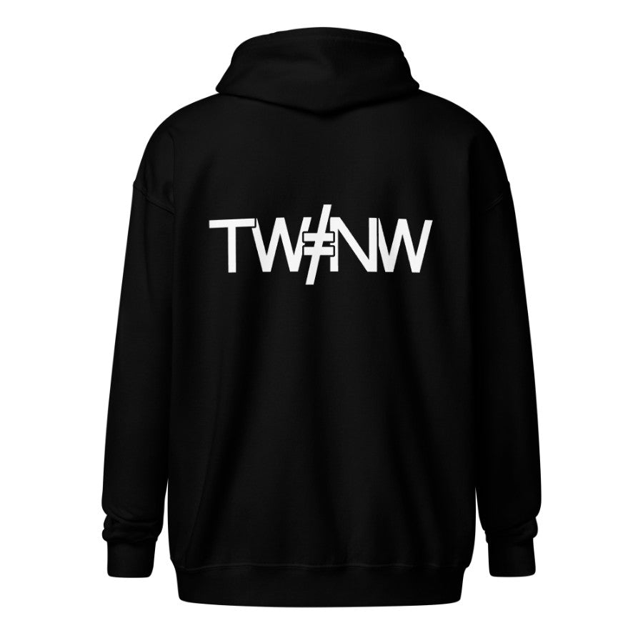 Zip Hoodie — Black — Full back