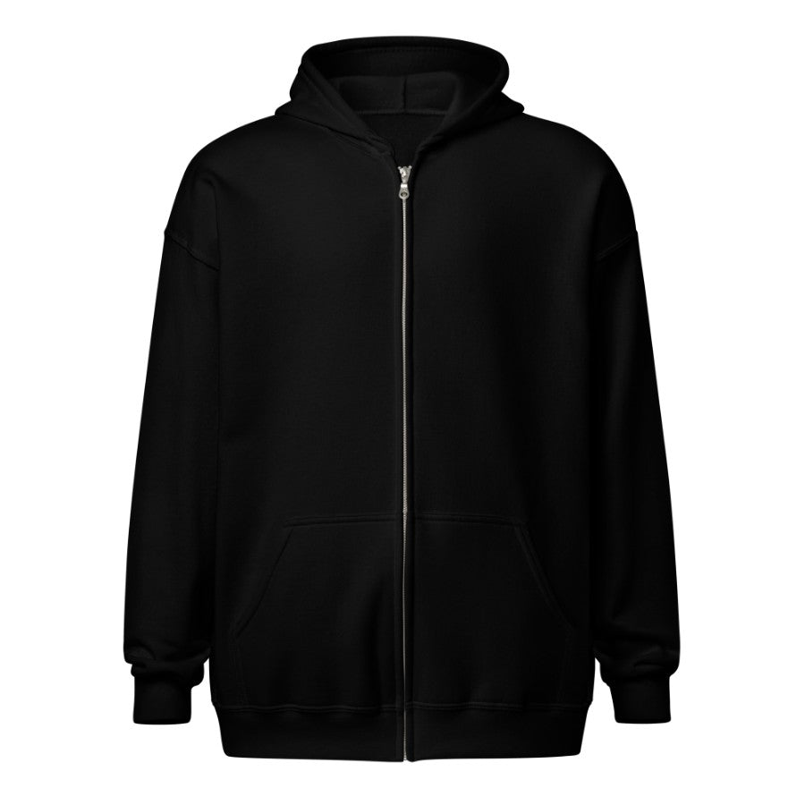 Zip Hoodie — Black — Full back