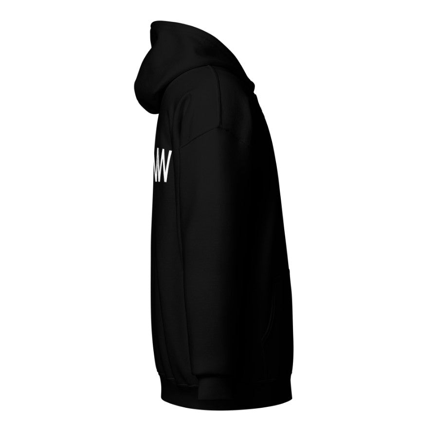 Zip Hoodie — Black — Full back