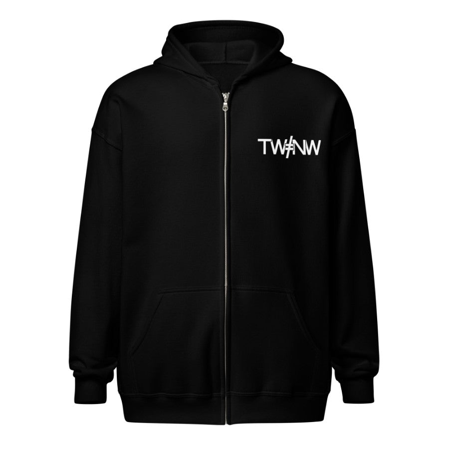 Zip Hoodie — Black — Pocket