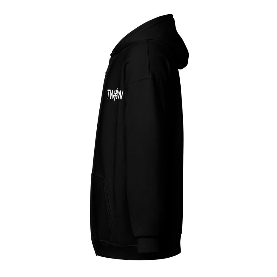 Zip Hoodie — Black — Pocket