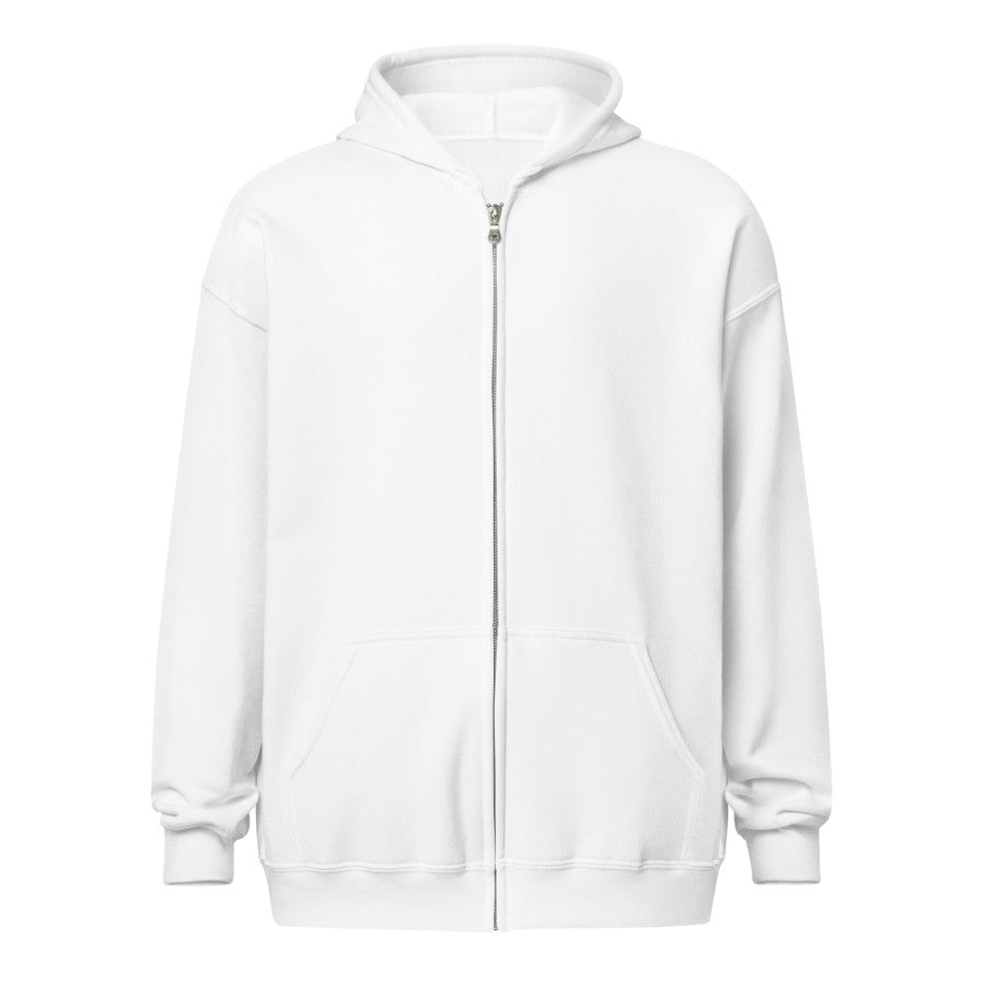 Zip Hoodie — White — Full back
