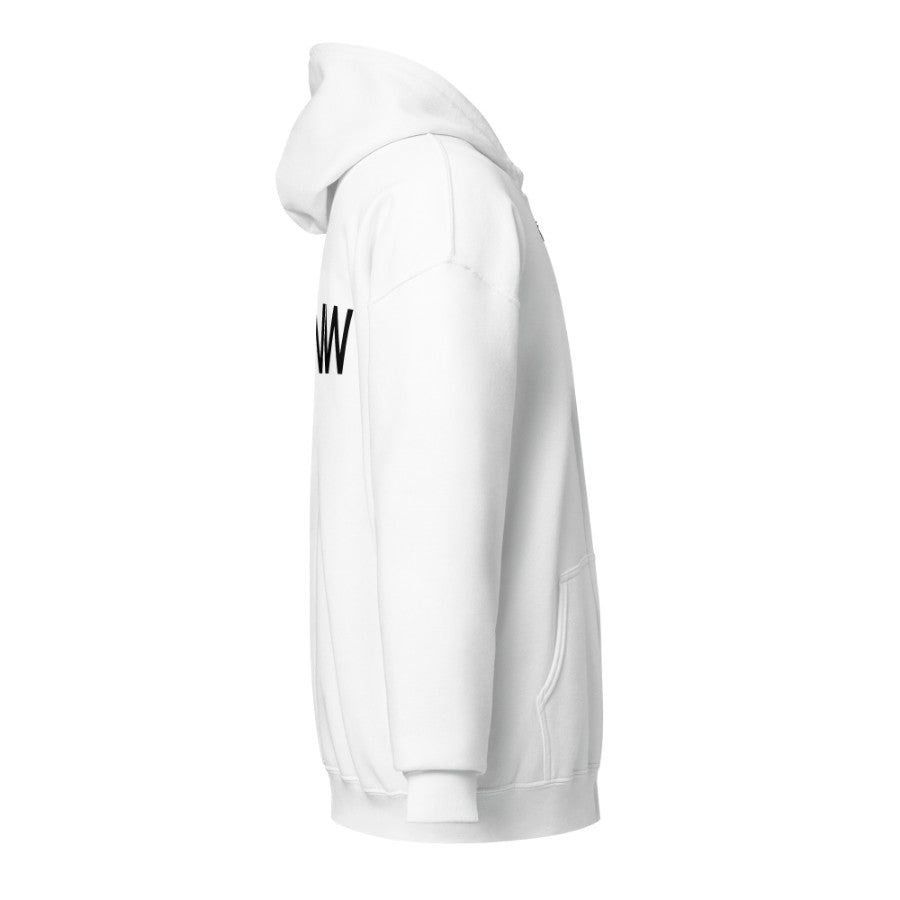 Zip Hoodie — White — Full back