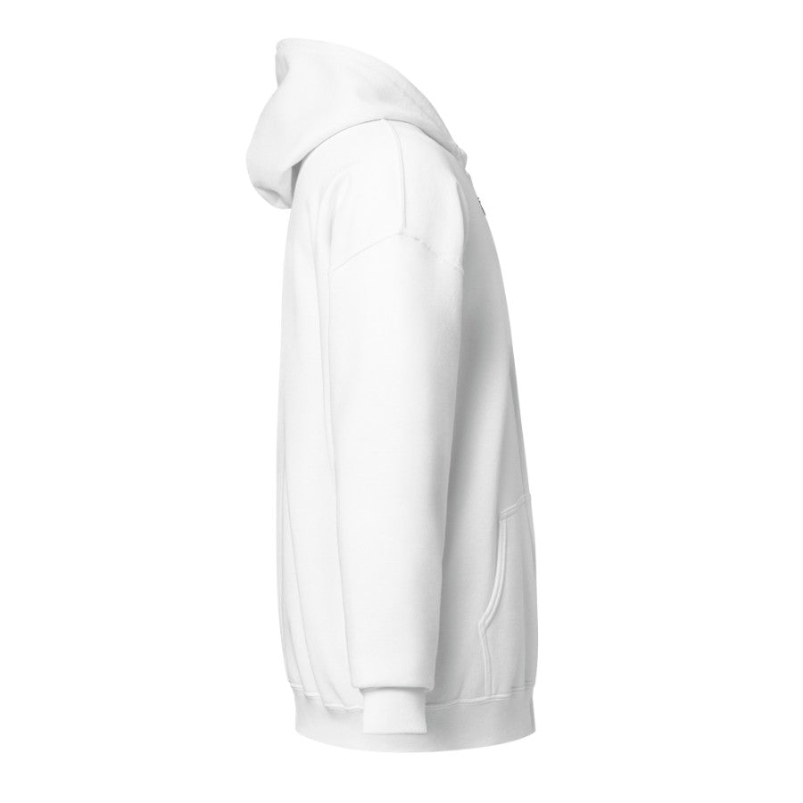 Zip Hoodie — White — Pocket